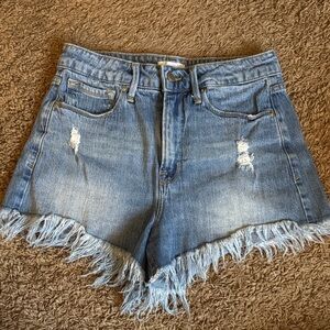GOOD AMERICAN FRAYED Denim Shorts SZ 4 (27)